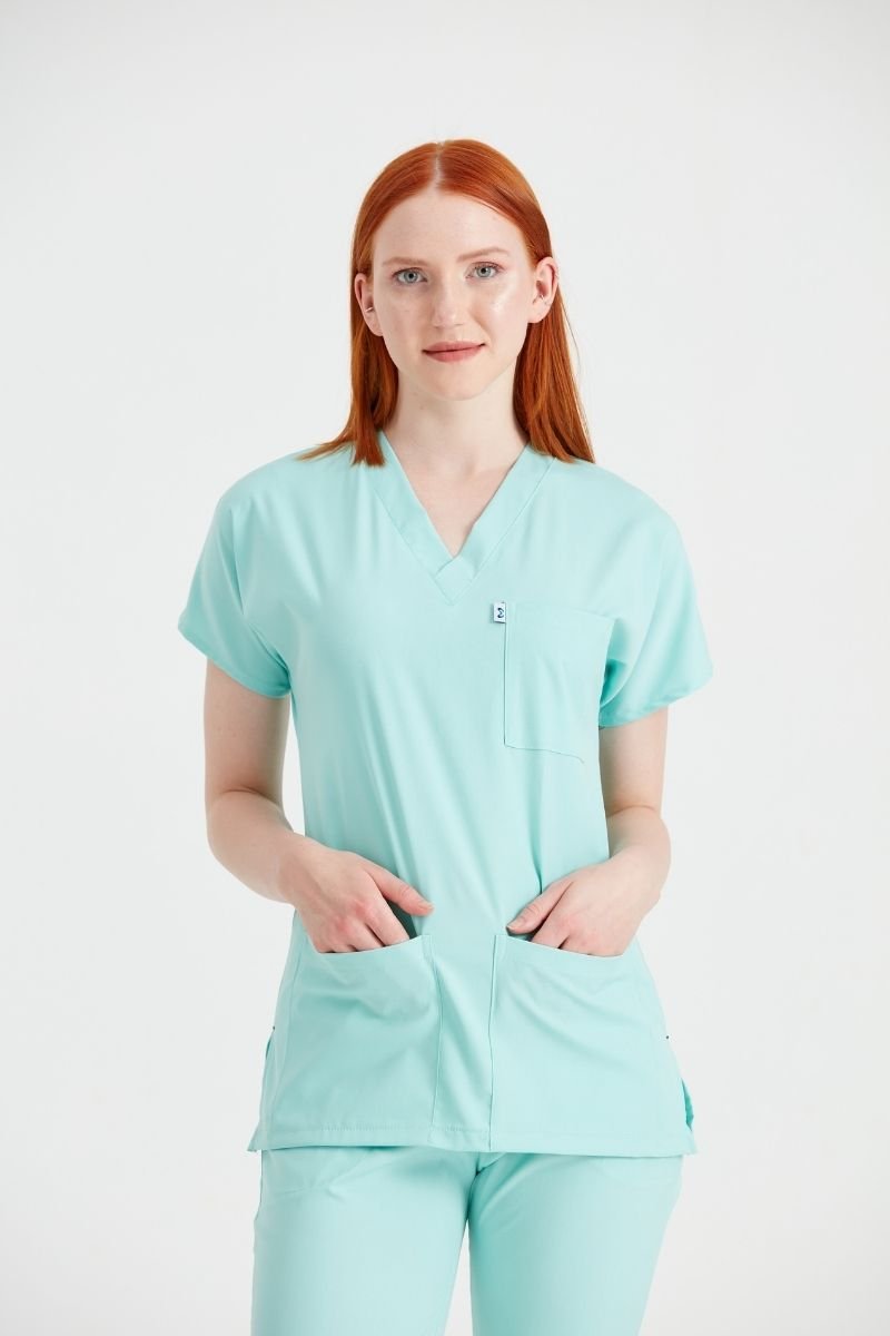 Mint Green Elastane Medical Suit, For Women - Classic Flex Model