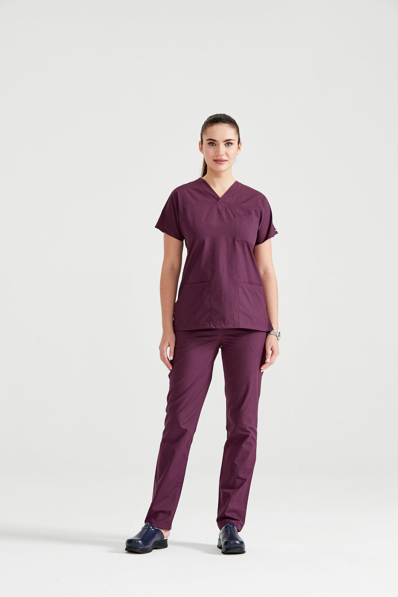 Pantaloni medicali grena, unisex - Grena