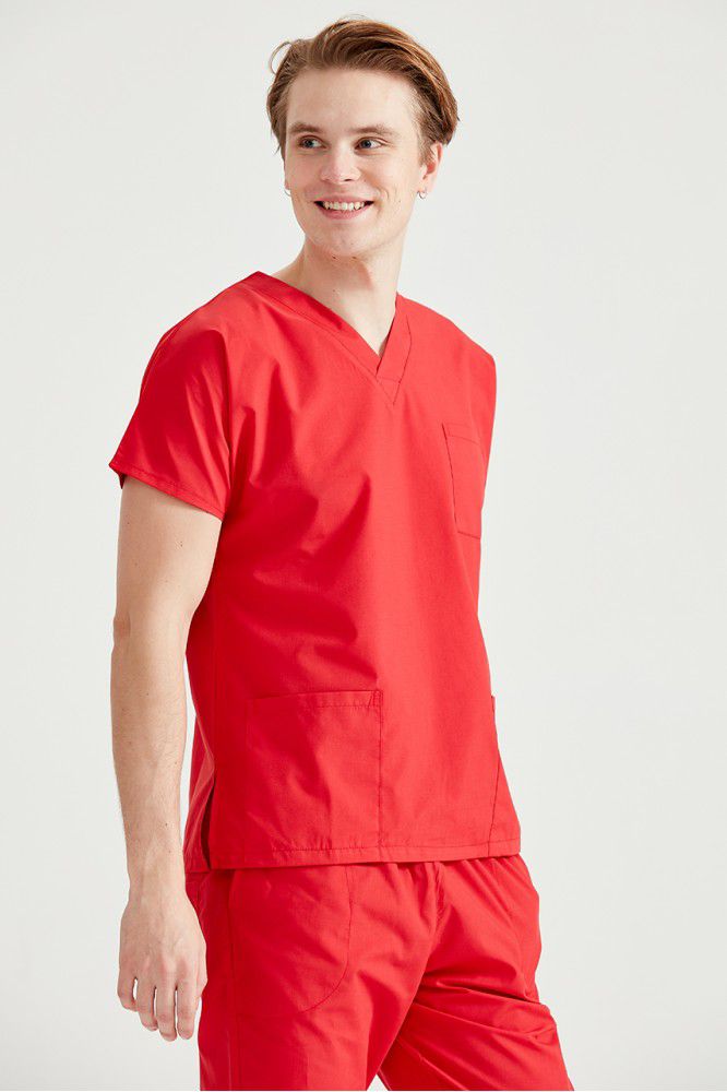 Red Medical Suit, For Men - Classic Model