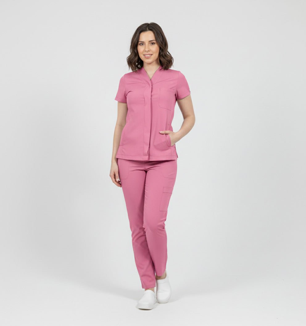 Women's elastane medical suit, Light Pink Infinity model