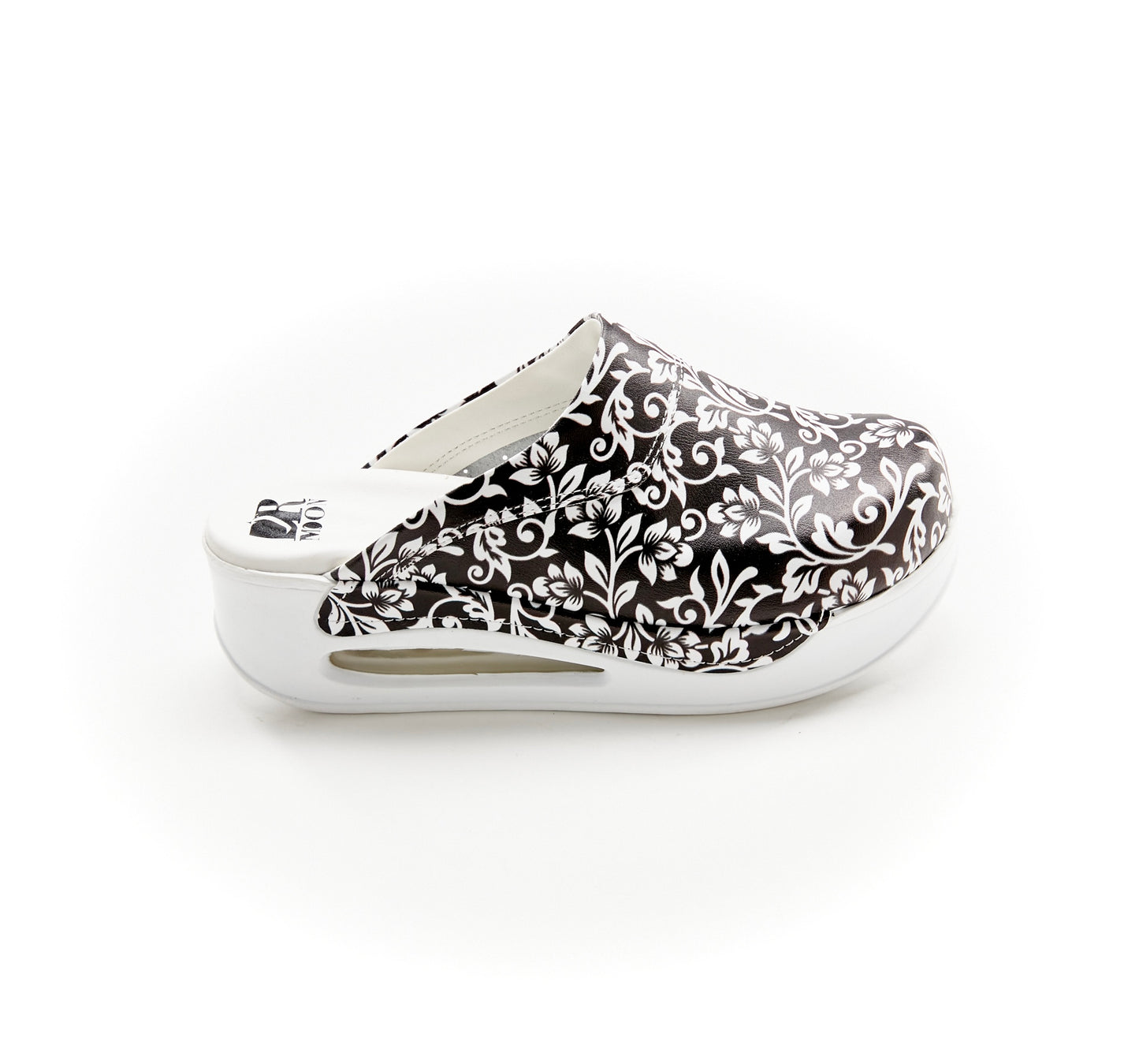 Women's orthopedic medical clogs, white - Airmax model White&Black