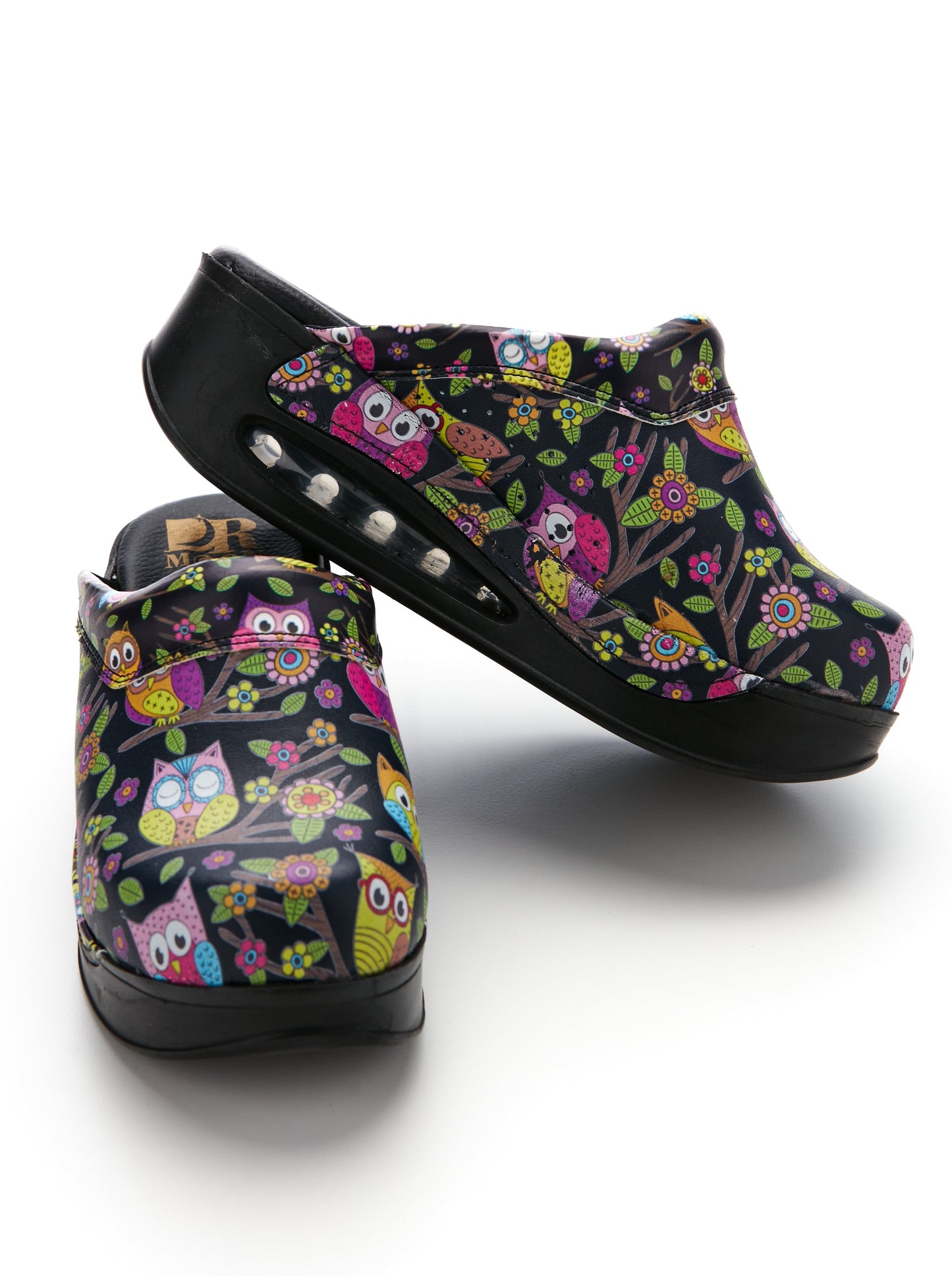 Orthopedic Medical Clogs, Black with Print, Unisex - Airmax Bufnite Model