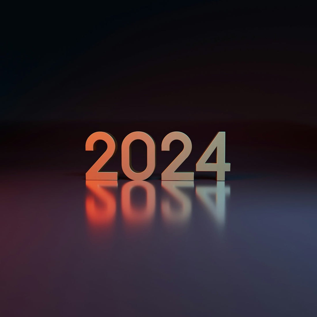 a dark background with the numbers 2012 and a reflection on the floor