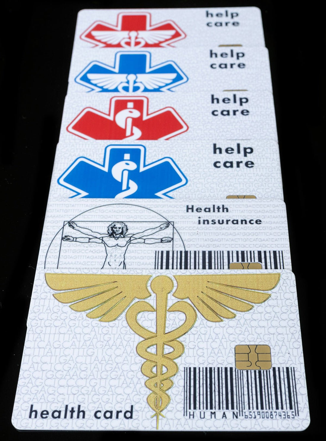 A card with a medical symbol on it