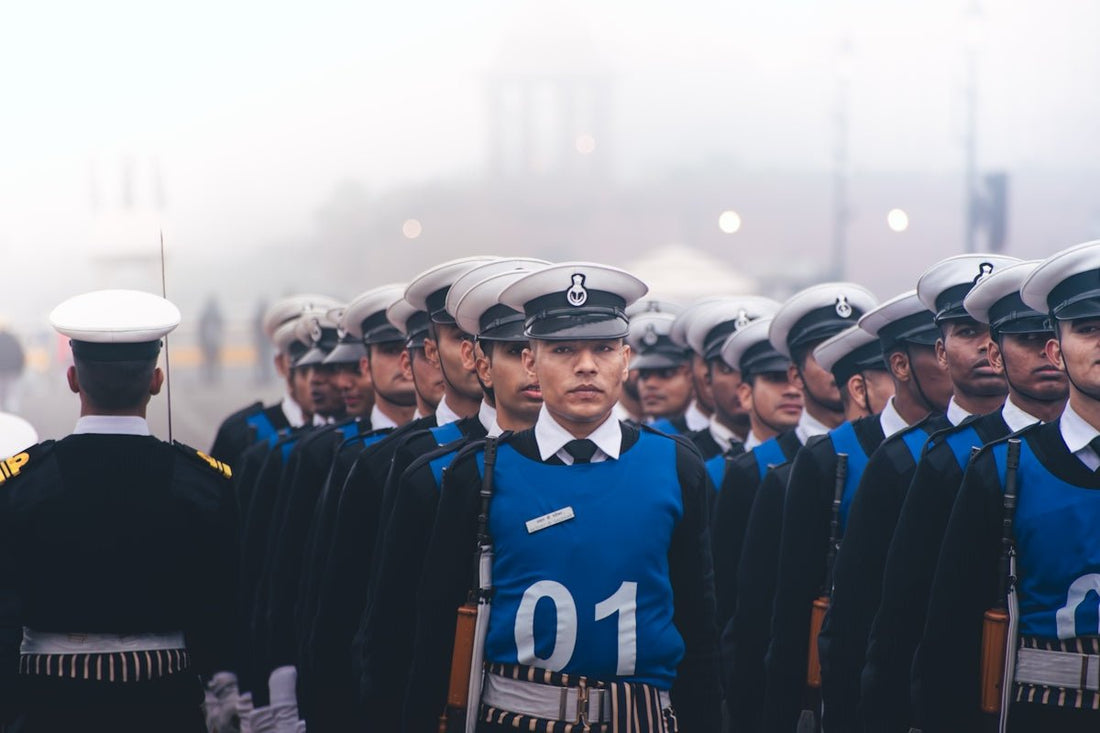 A group of uniformed men standing next to each other