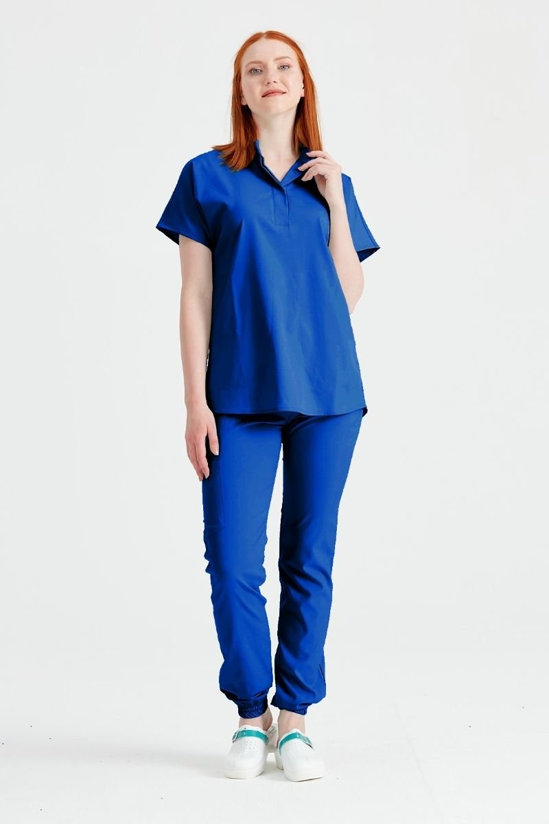 Royal Blue Medical Suit, Unisex - Royal - Model Activity