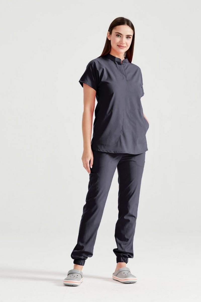Dark Gray Medical Suit, Unisex - Dark Grey- Model Activity