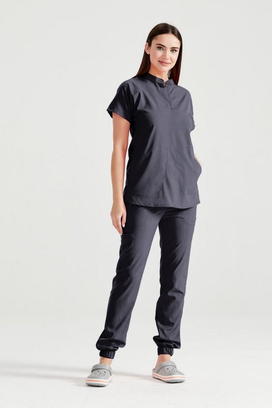 Dark Gray Medical Suit, Unisex - Dark Grey- Model Activity