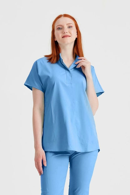Light Blue Medical Suit, Unisex - Model Activity