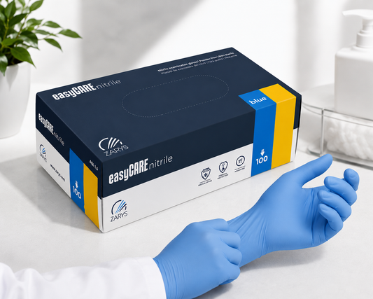 Zarys easyCARE Set 100 Manusi Examinare Nitril Albastre, Nepudrate
