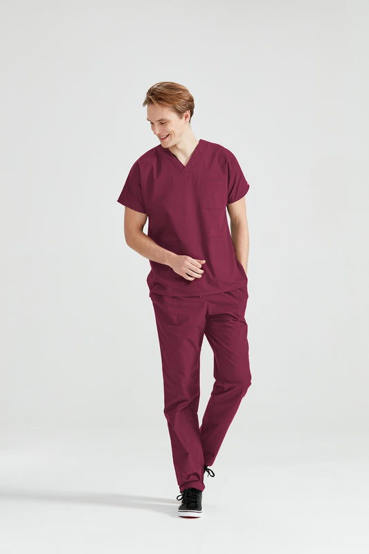 Costum Medical Elastan Bordo, Barbati - Model Classic Flex