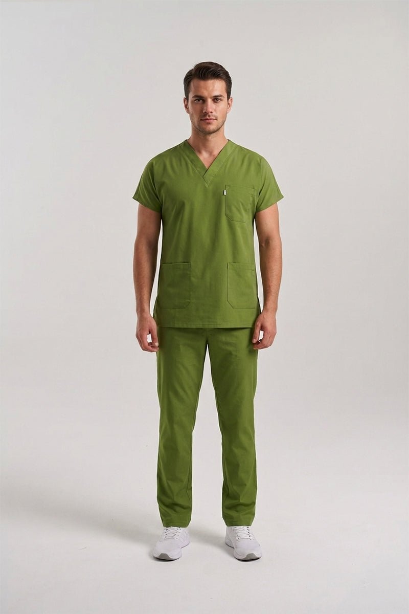 Costum Medical Elastan Verde Fistic - Pistaccio - Barbati - Model Classic Flex