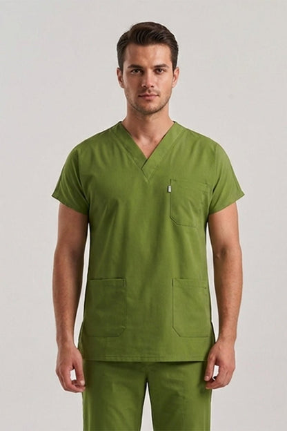 Costum Medical Elastan Verde Fistic - Pistaccio - Barbati - Model Classic Flex