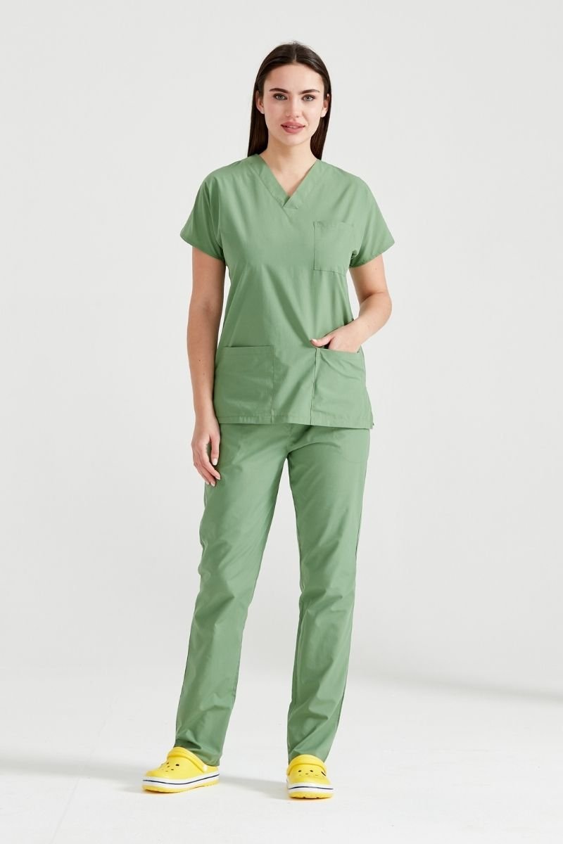 Costum Medical Elastan Verde Fistic - Pistaccio - Unisex - Model Classic Flex