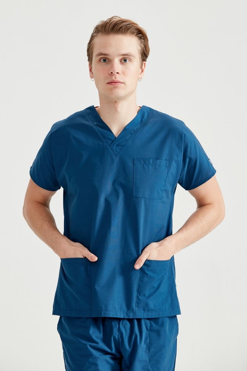 Indigo Blue Medical Suit, Men - Classic Model