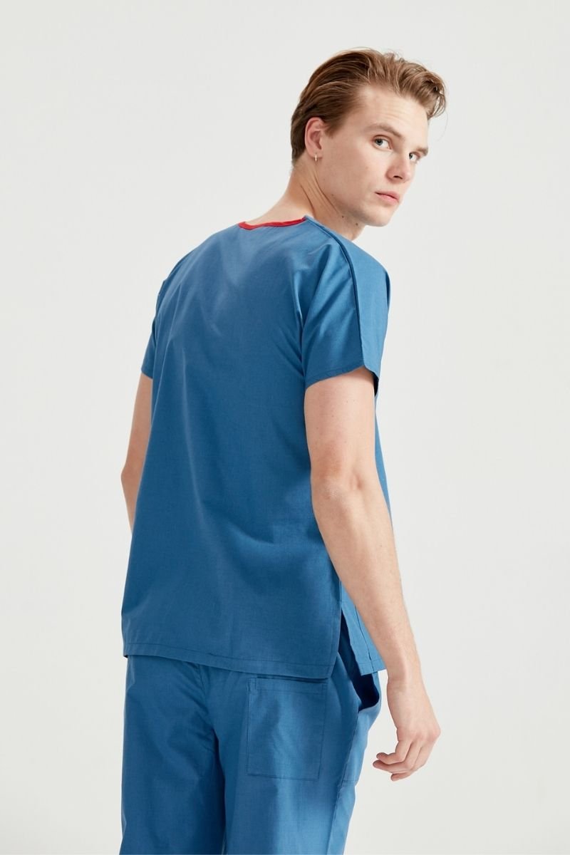 Costum Medical Albastru Petrol, Barbati - Petrol Grey - Model Classic