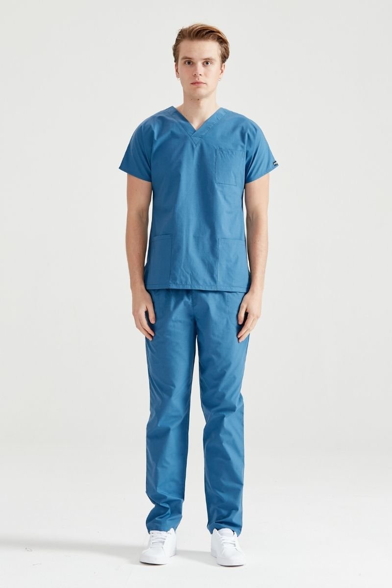 Costum Medical Albastru Petrol, Barbati - Petrol Grey - Model Classic