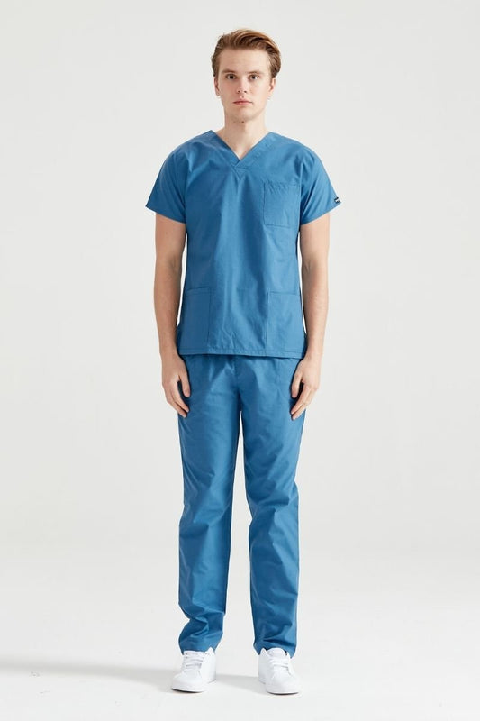 Petrol Blue Medical Suit, Men - Petrol Gray - Classic Model