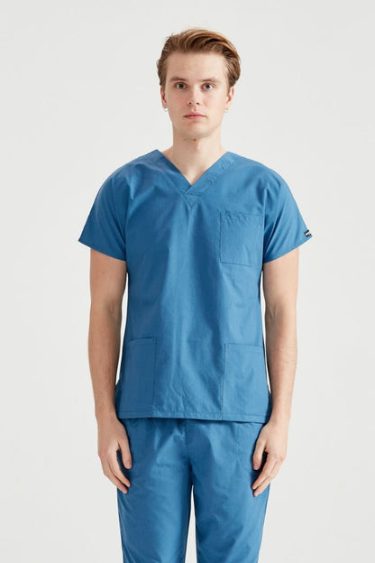 Costum Medical Albastru Petrol, Barbati - Petrol Grey - Model Classic