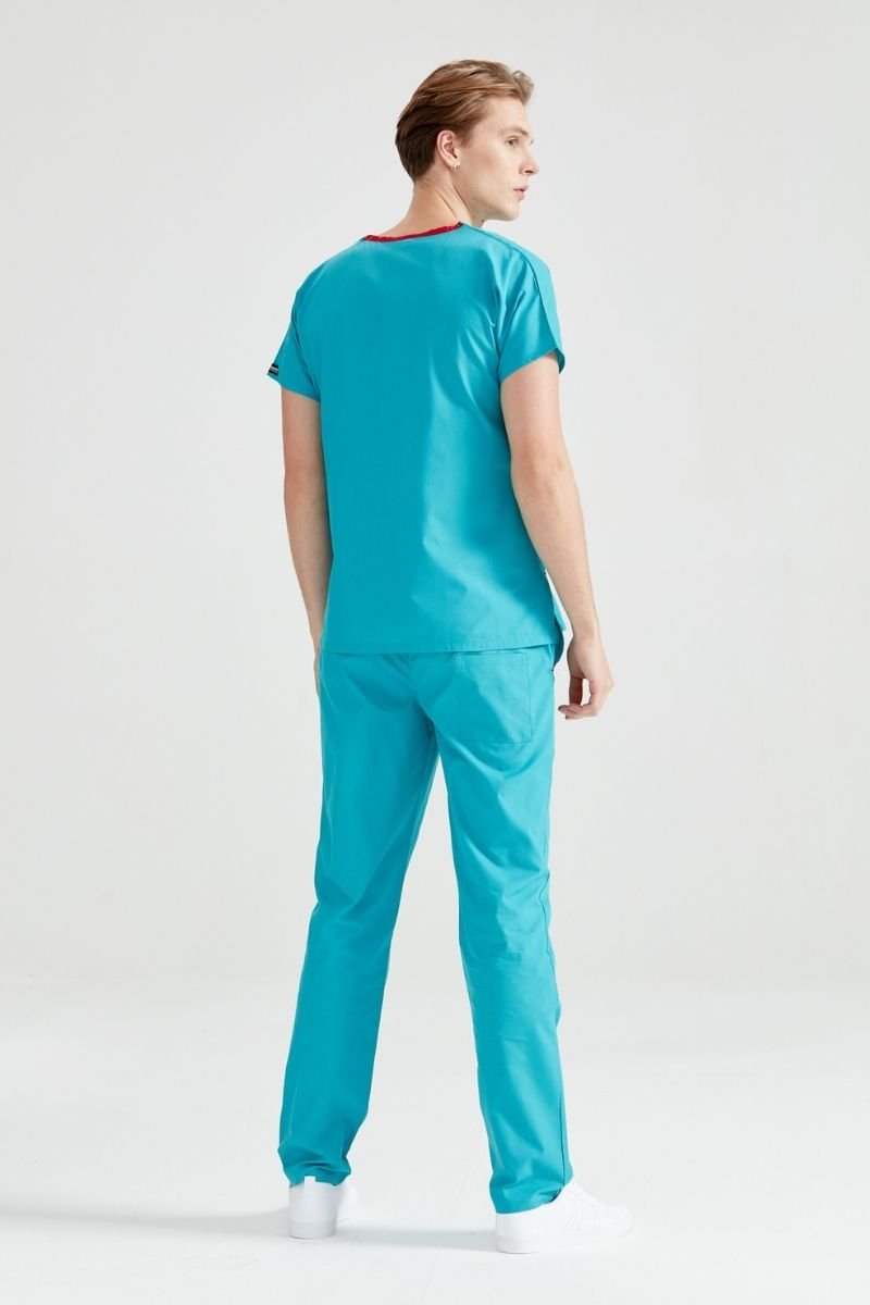 Costum Medical Verde Turquoise, Pentru Barbati - Model Classic