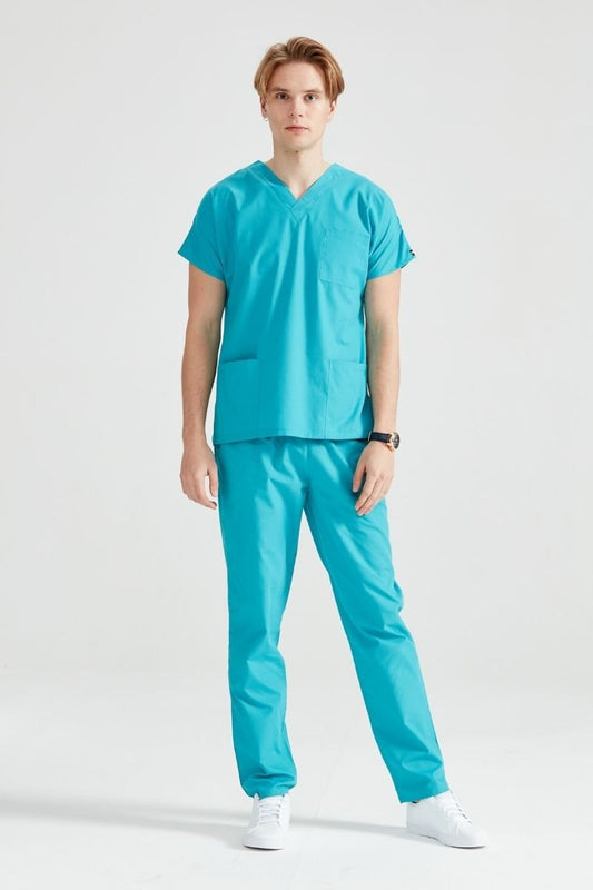 Turquoise Green Medical Suit, For Men - Classic Model