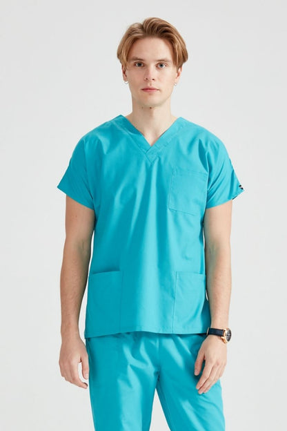 Costum Medical Verde Turquoise, Pentru Barbati - Model Classic