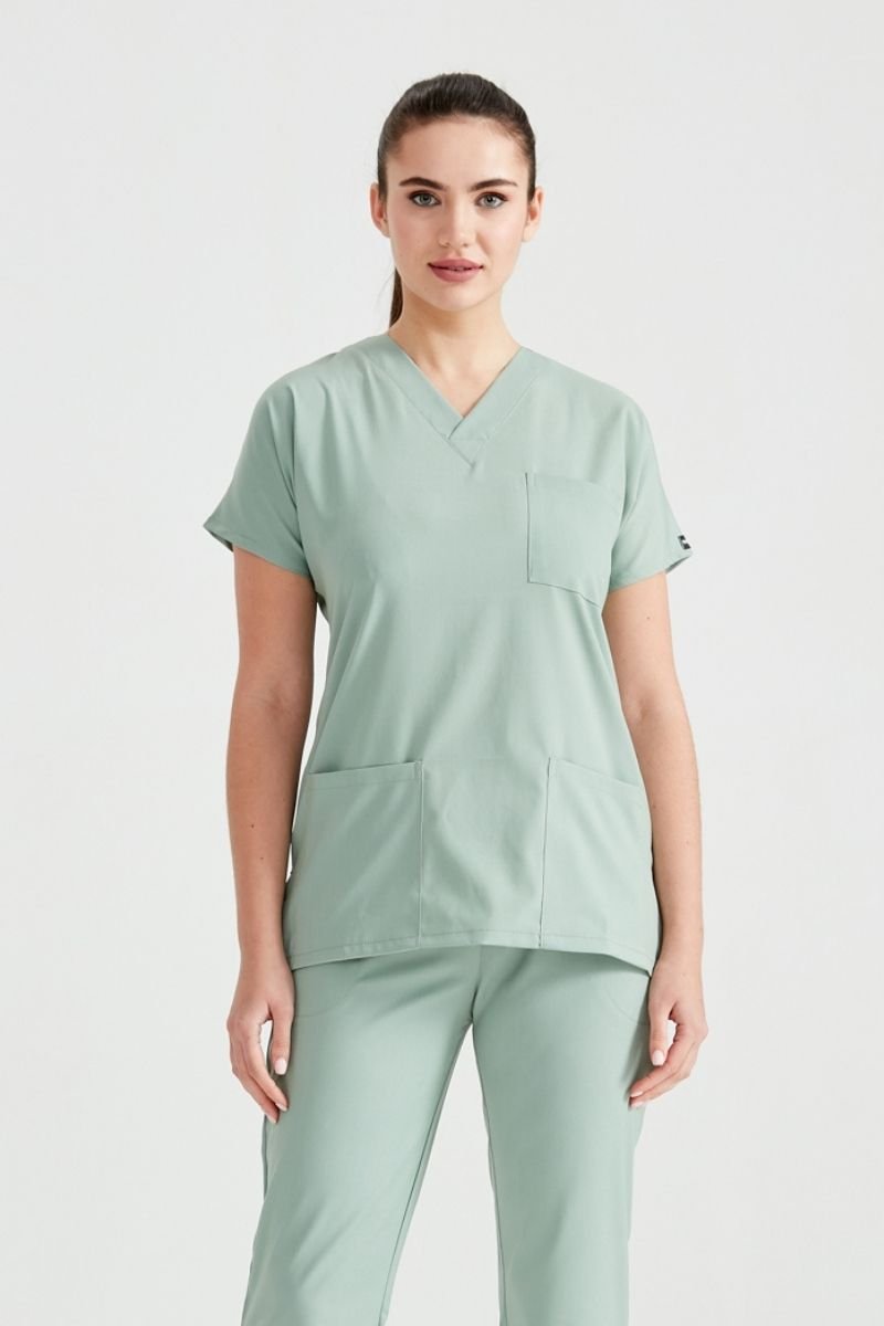 Costum Medical Verde Ou de Rata, Pentru Femei - Light Duck Egg Cream- Model Classic