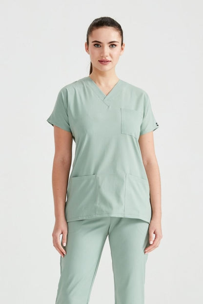 Costum Medical Verde Ou de Rata, Pentru Femei - Light Duck Egg Cream- Model Classic
