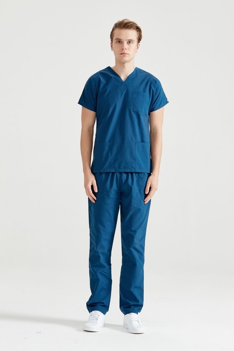 Costum Medical Elastan Indigo, Pentru Barbati - Model Classic Flex
