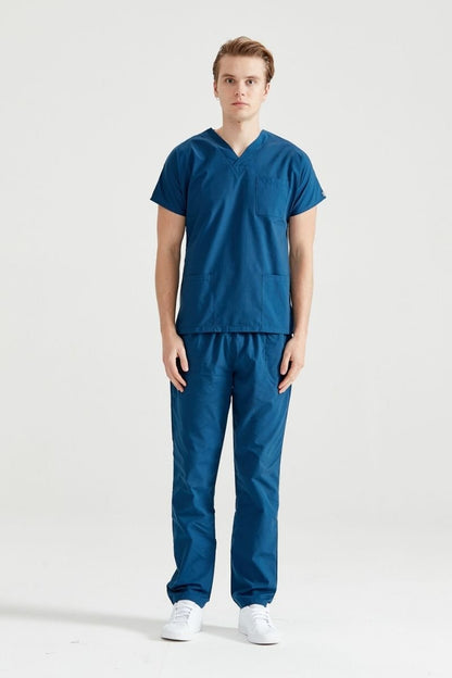 Costum Medical Elastan Indigo, Pentru Barbati - Model Classic Flex