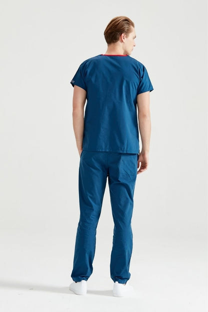 Costum Medical Elastan Indigo, Pentru Barbati - Model Classic Flex