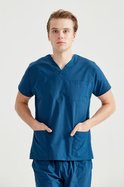 Costum Medical Elastan Indigo, Pentru Barbati - Model Classic Flex