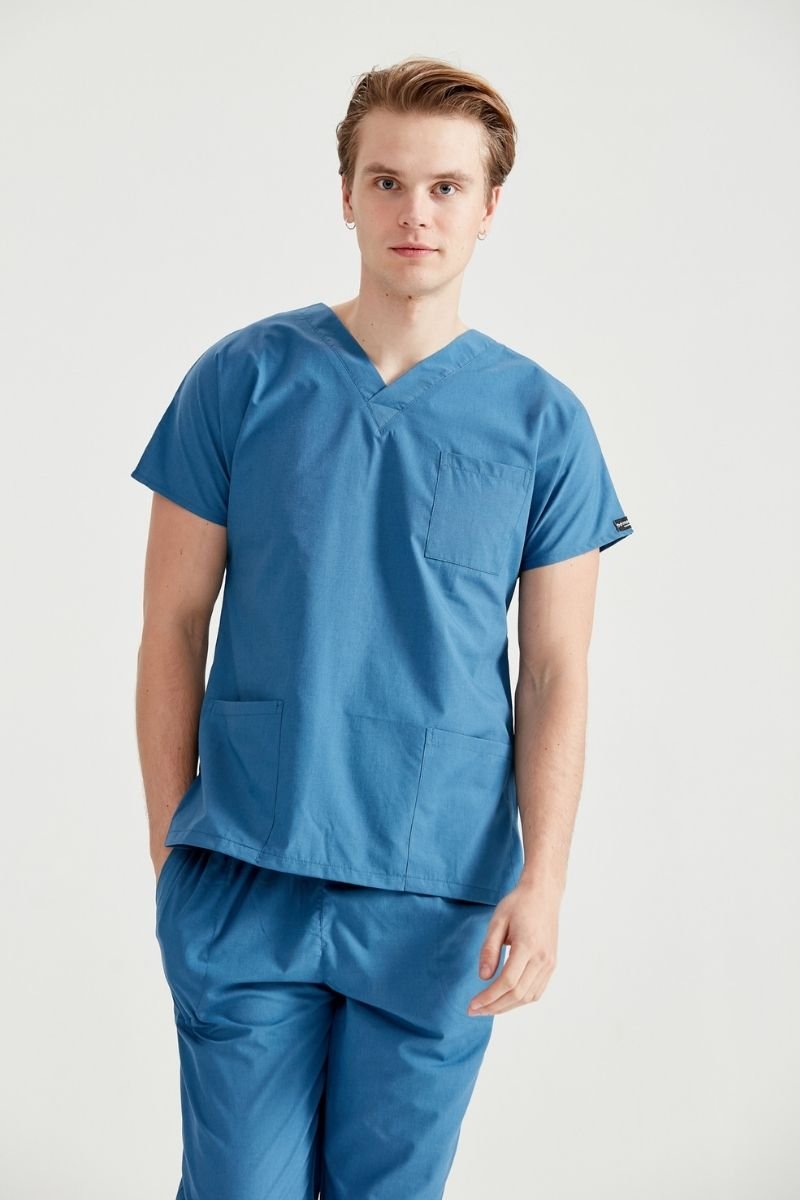 Costum medical Elastan, Albastru Petrol, Pentru Barbati - Petrol - Model Classic Flex