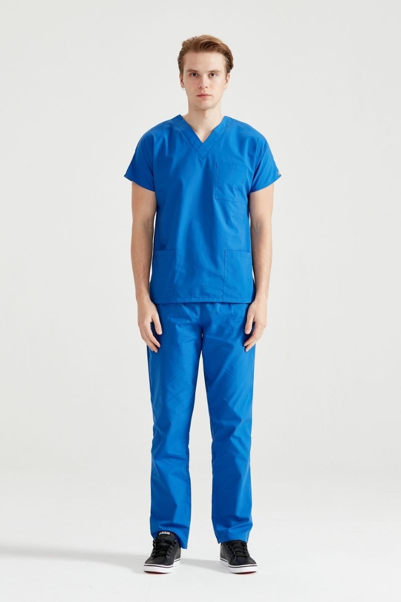 Costum Medical Elastan Albastru Regal, Unisex - Royal - Model Classic Flex
