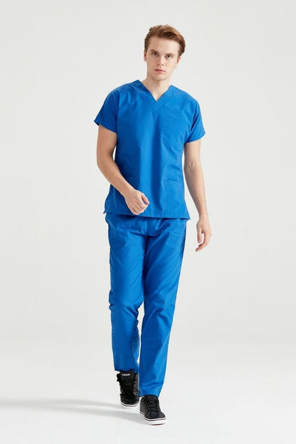 Costum Medical Elastan Albastru Regal, Unisex - Royal - Model Classic Flex