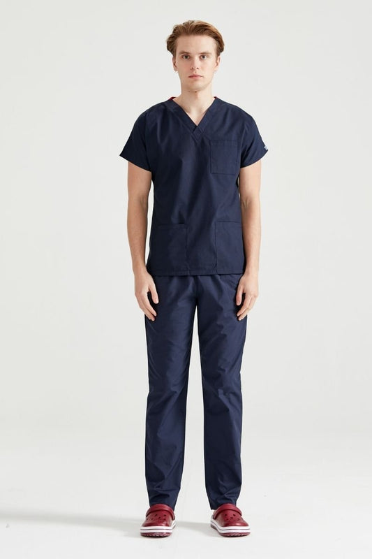 Costum Medical Elastan Bleumarin, Pentru Barbati - Model Classic Flex