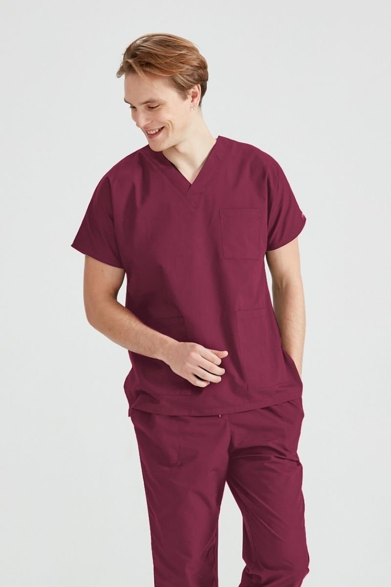 Costum Medical Elastan Bordo, Barbati - Model Classic Flex