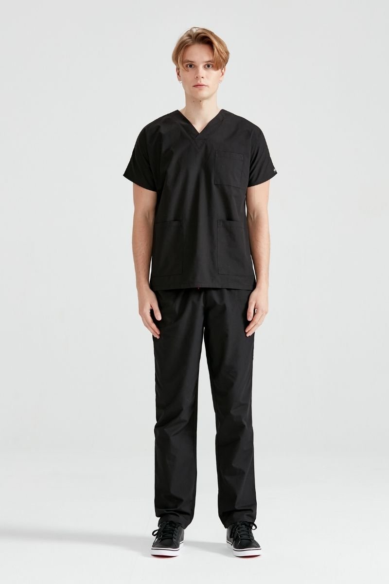 Costum Medical Elastan Negru, Unisex - Black - Model Classic Flex