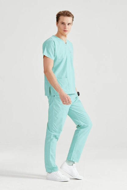Mint Green Elastane Medical Suit, Men - Classic Flex Model