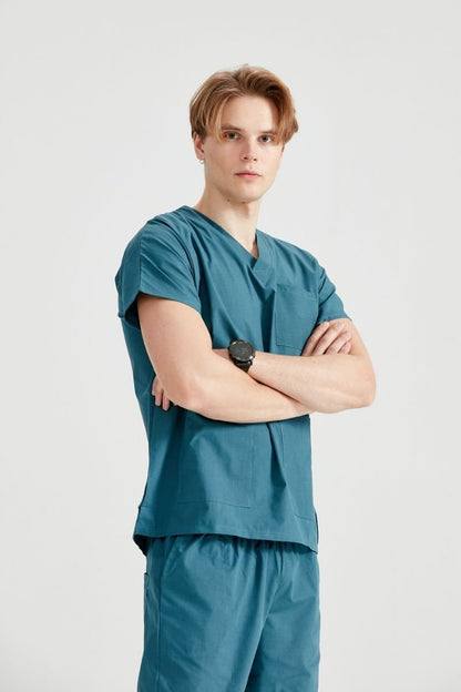 Petrol Green Elastane Medical Suit, For Men - Classic Flex Model