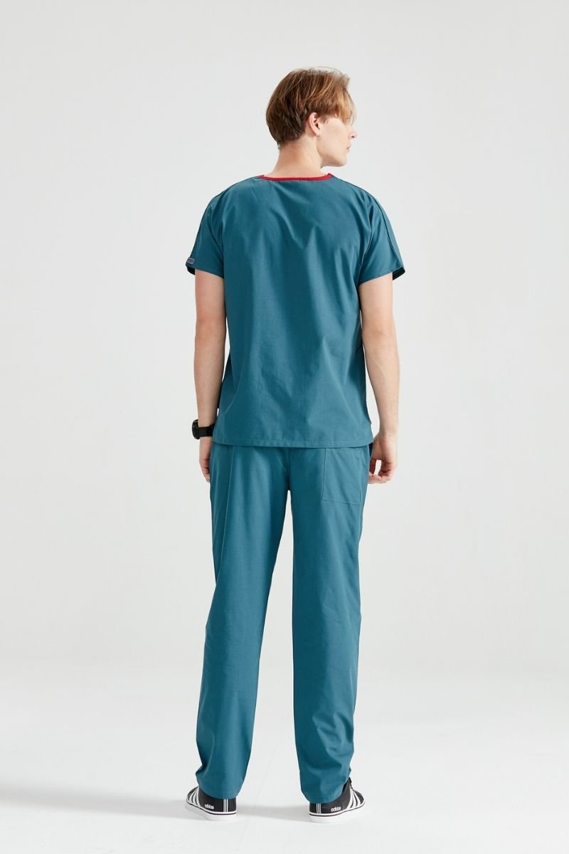 Petrol Green Elastane Medical Suit, For Men - Classic Flex Model