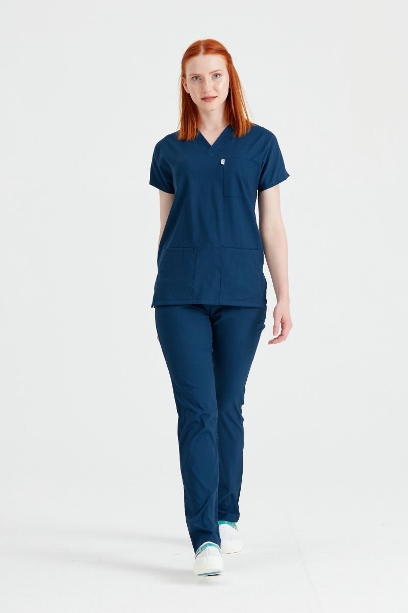 Indigo Blue Elastane Medical Suit, For Women - Classic Flex Model
