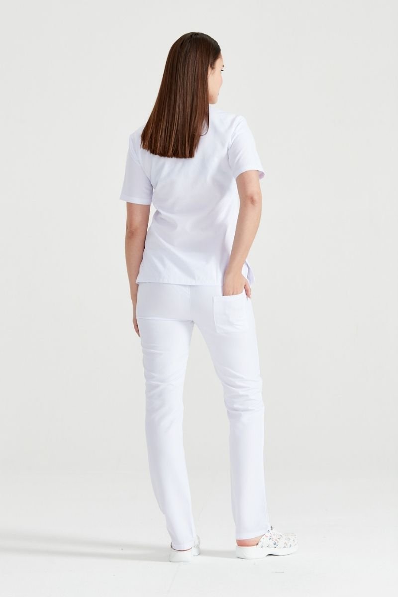 White Elastane Medical Suit, Unisex - Classic Flex Model