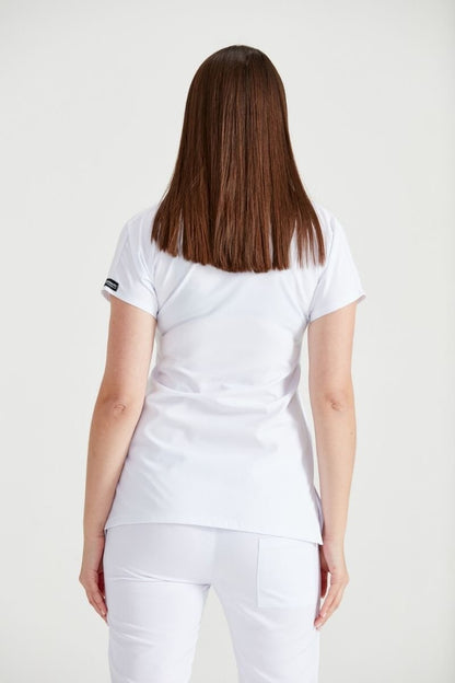 White Elastane Medical Suit, Unisex - Classic Flex Model