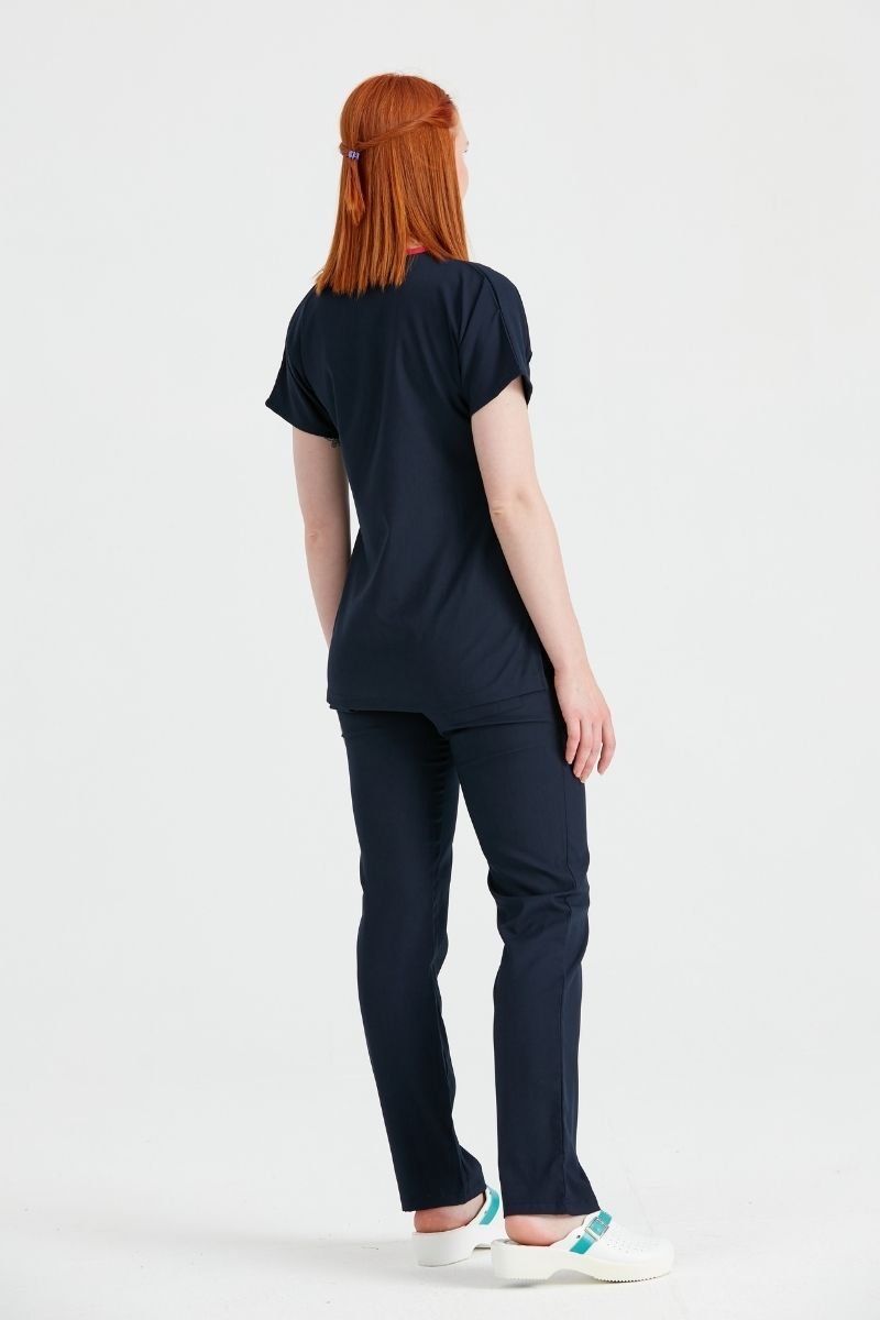 Navy Blue Elastane Medical Suit, For Women - Classic Flex Model