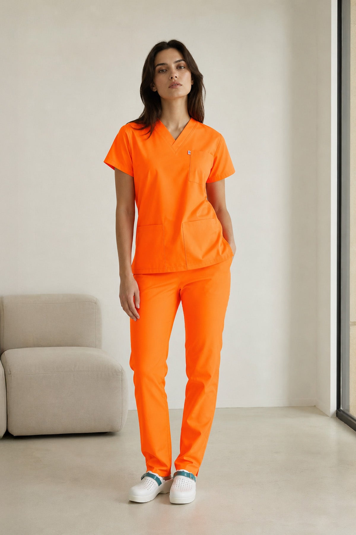 Costum Medical Elastan Fosfor, Unisex - Orange - Model Classic Flex