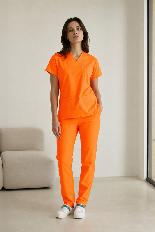 Costum Medical Elastan Fosfor, Unisex - Orange - Model Classic Flex