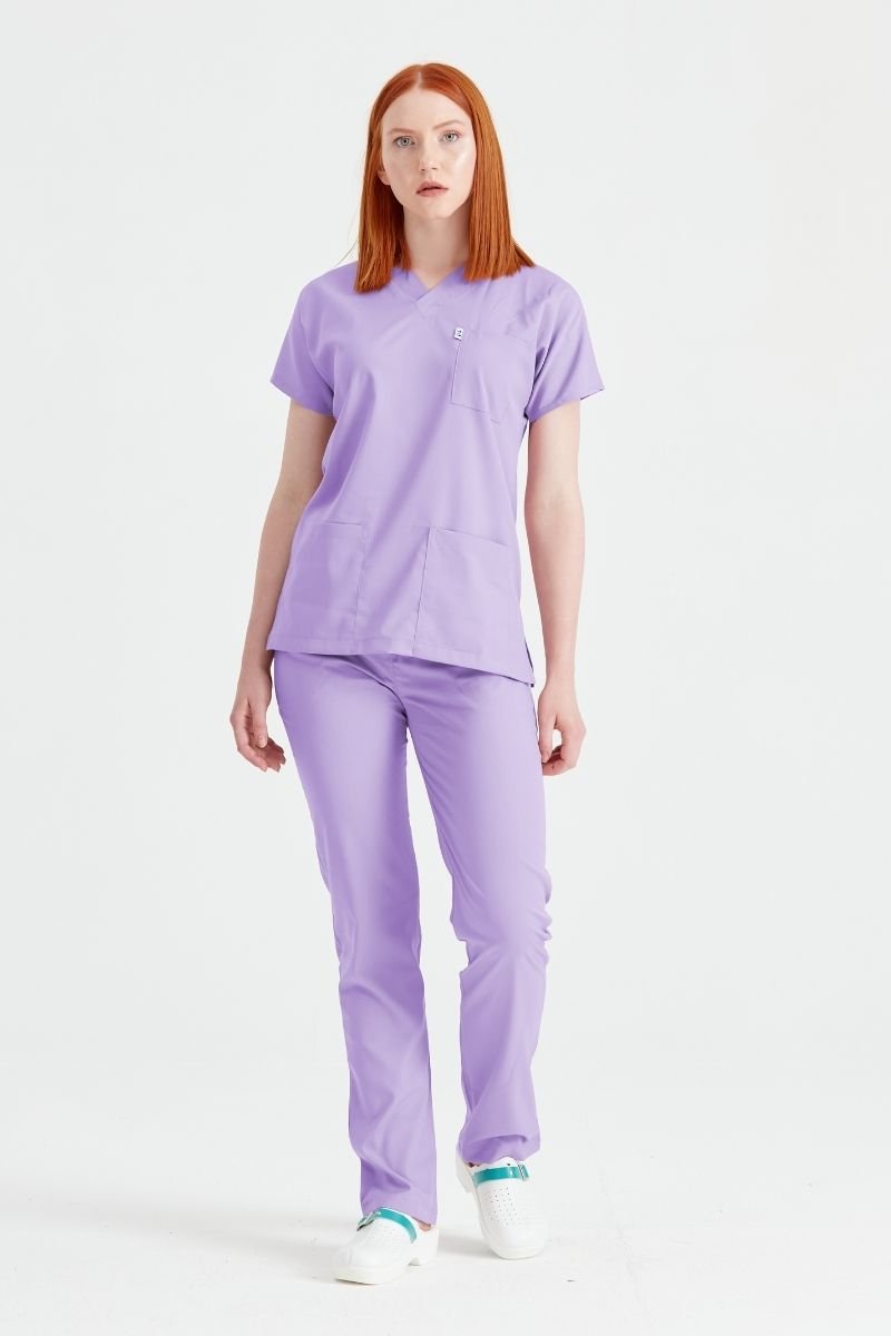 Costum Medical Elastan Lila, Pentru Femei - Model Classic Flex