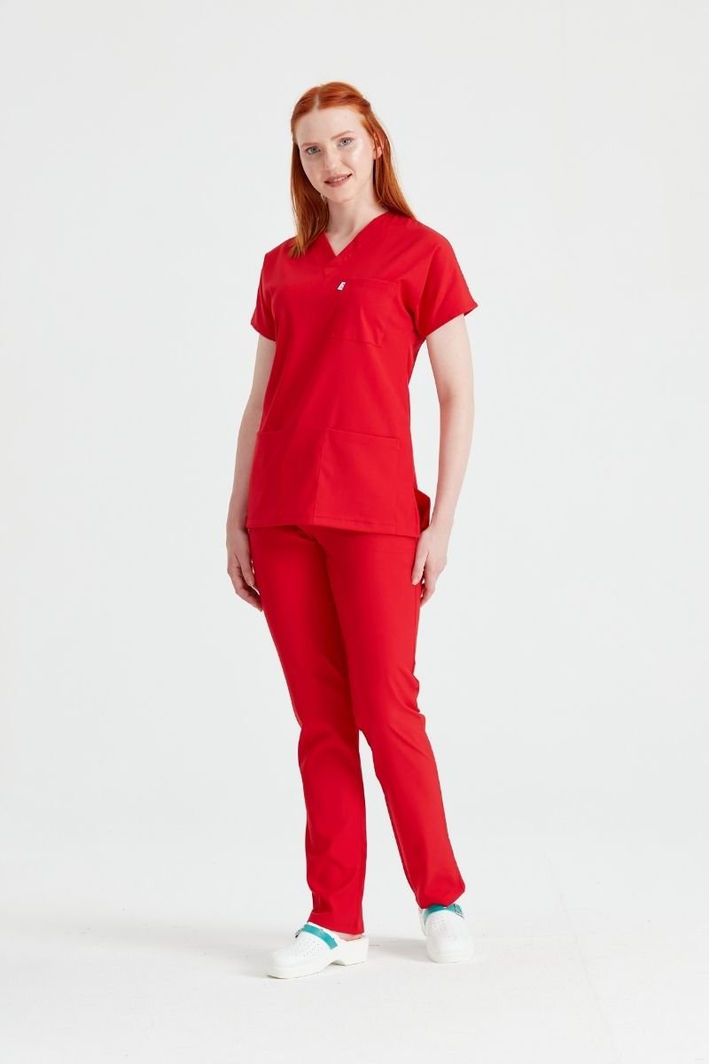 Costum Medical Elastan Rosu, Unisex - Red - Model Classic Flex