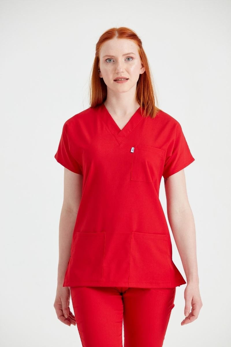 Costum Medical Elastan Rosu, Unisex - Red - Model Classic Flex